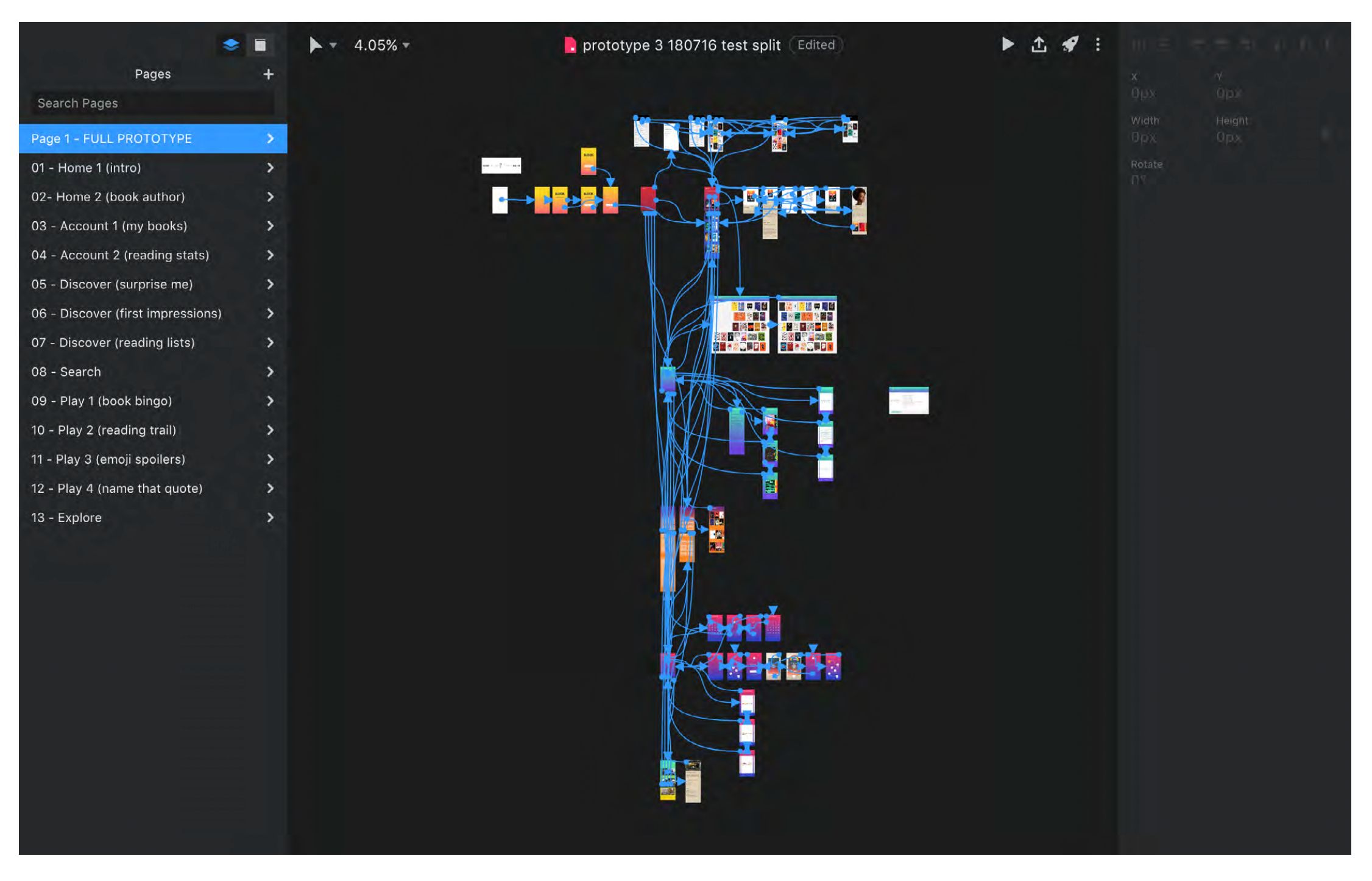 InVision prototype of the Blook app