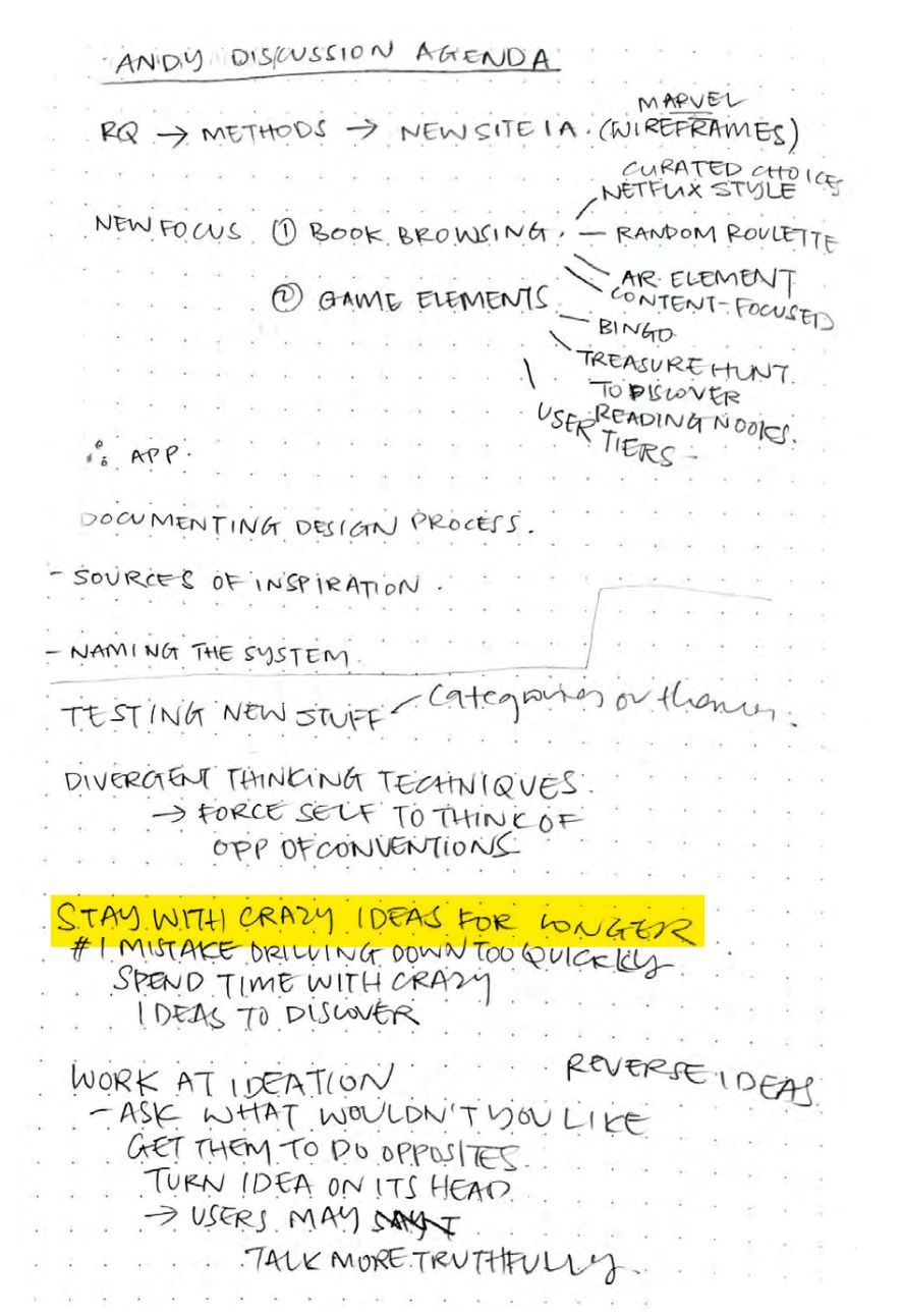 Notes from discussion with UX expert